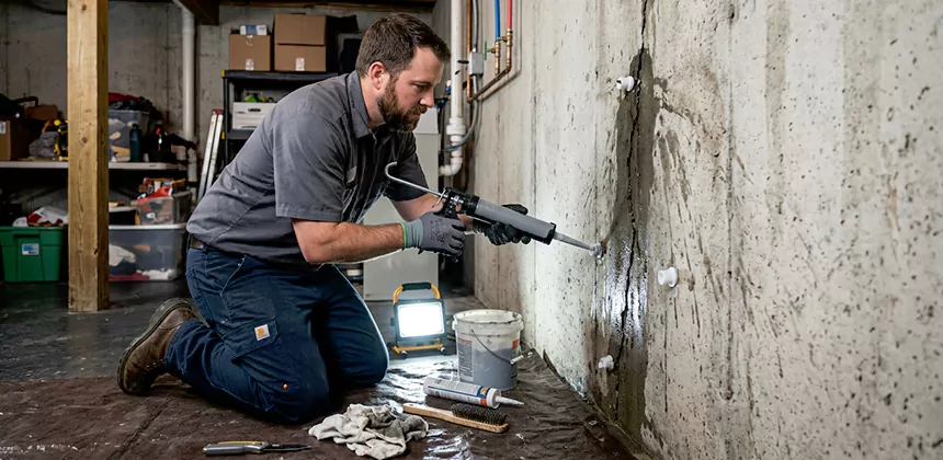 Basement Leak Repair From Inside in Euless